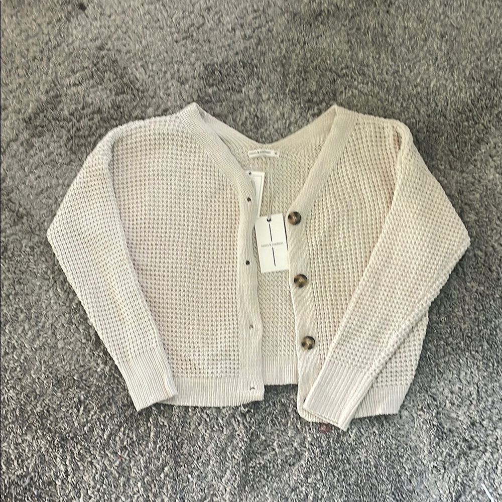 Women's Cream Cardigan Sweater